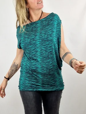 Camiseta Nanu Zebra Turquesa de La Gata Maula