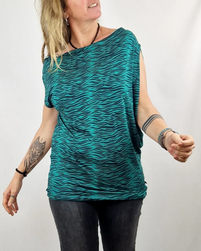 Camiseta Nanu Zebra Turquesa de La Gata Maula