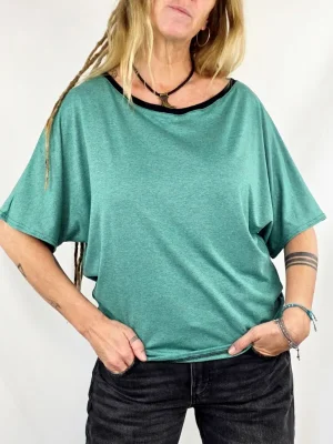 Camiseta Uwess Turquesa Jaspe de La Gata Maula
