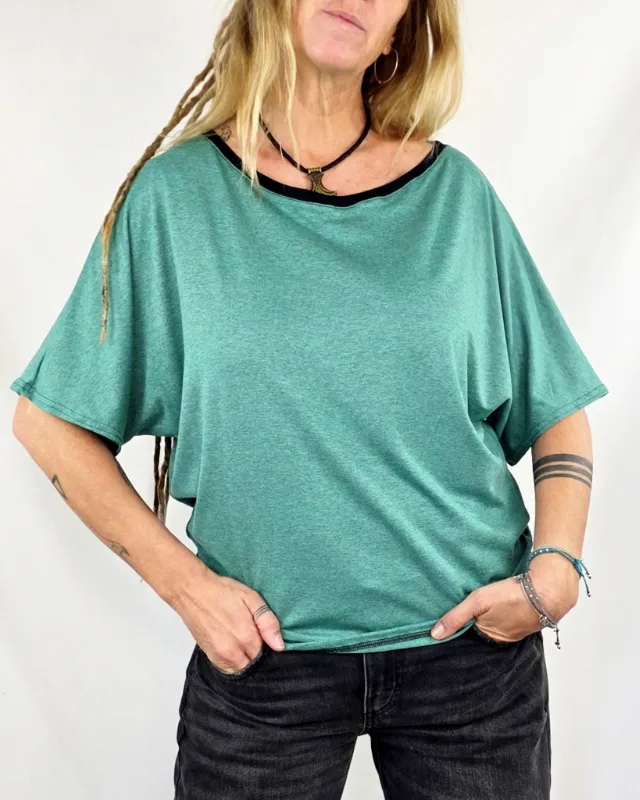 Camiseta Uwess Turquesa Jaspe de La Gata Maula