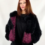 Chaqueta Siroco Black Leop Violet de La Gata Maula