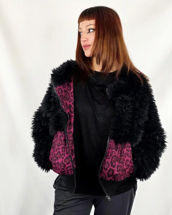 Chaqueta Siroco Black Leop Violet de La Gata Maula, foto 3