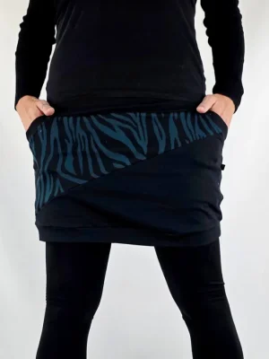 Falda Urban Zebra Petrol de La Gata Maula