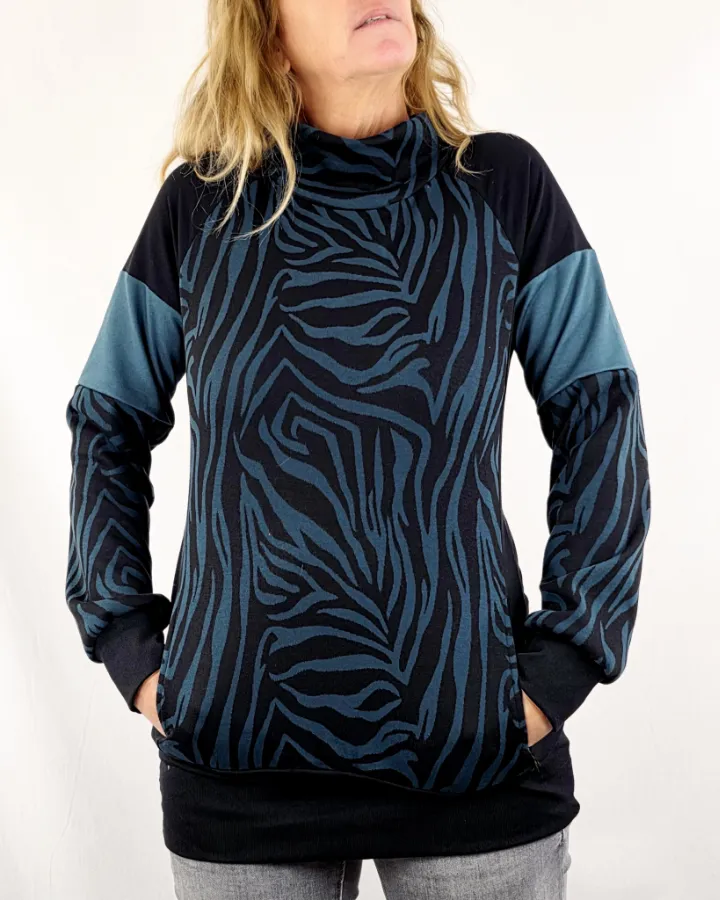 Sudadera Neoloop Zebra Petrol de La Gata Maula