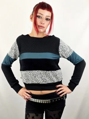 Sudadera Tao Black Leop Nieve de La Gata Maula