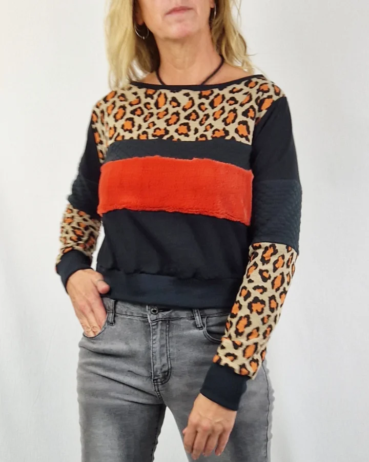 Sudadera Tao Leop Orange de La Gata Maula