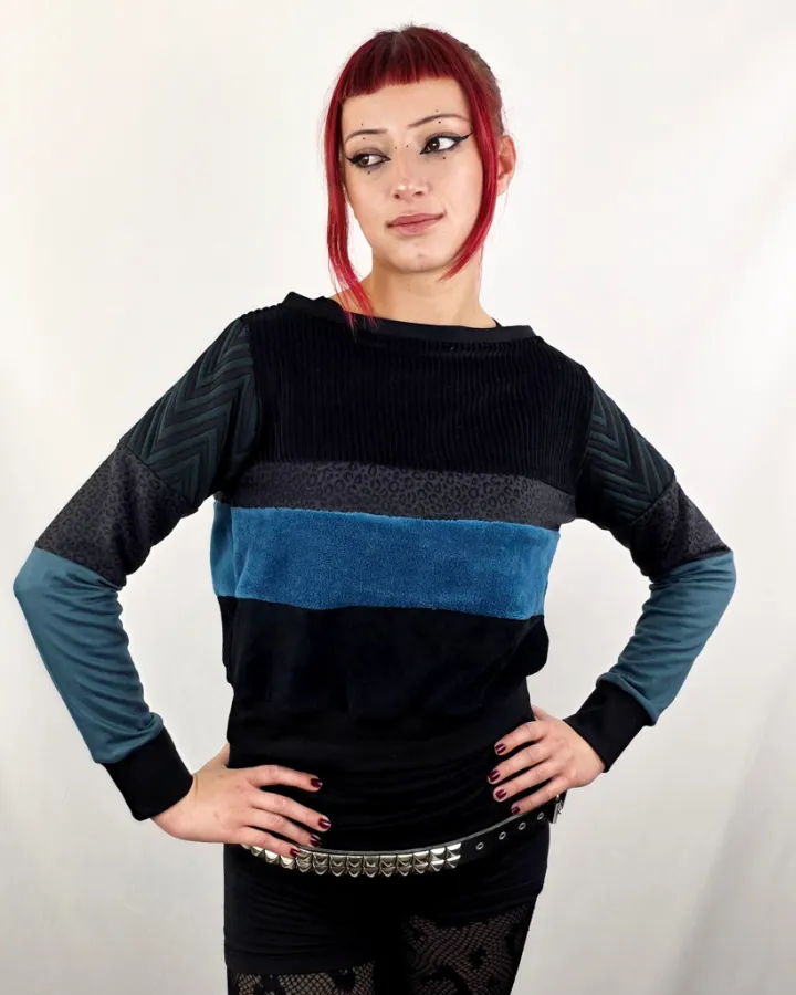 Sudadera Tao ZigZag Petrol de La Gata Maula