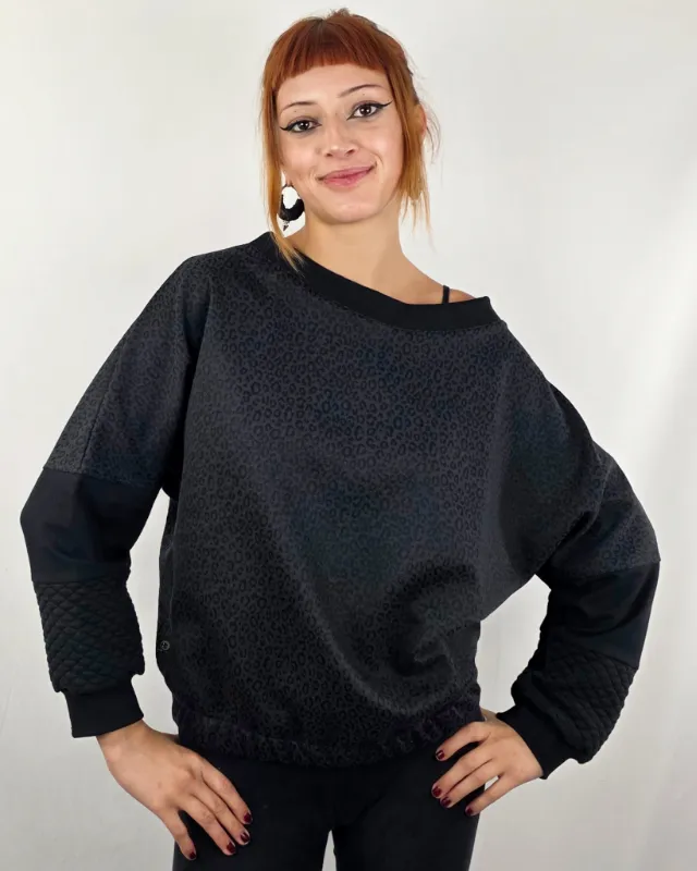 Sudadera Uwe Leop Black de La Gata Maula