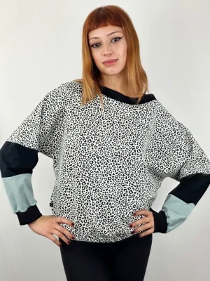 Sudadera Uwe Leop Nieve de La Gata Maula