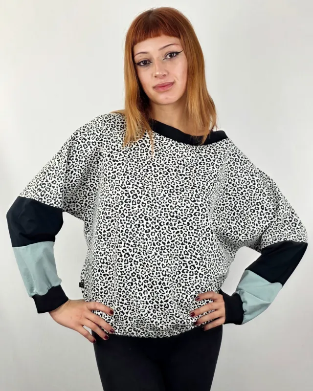 Sudadera Uwe Leop Nieve de La Gata Maula
