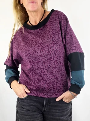 Sudadera Uwe Leop Violeta de La Gata Maula