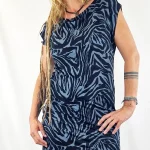Vestido Mao Zebra Antracita de La Gata Maula