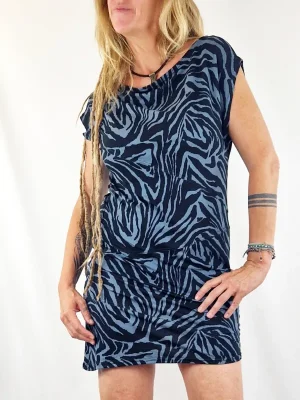 Vestido Mao Zebra Antracita de La Gata Maula