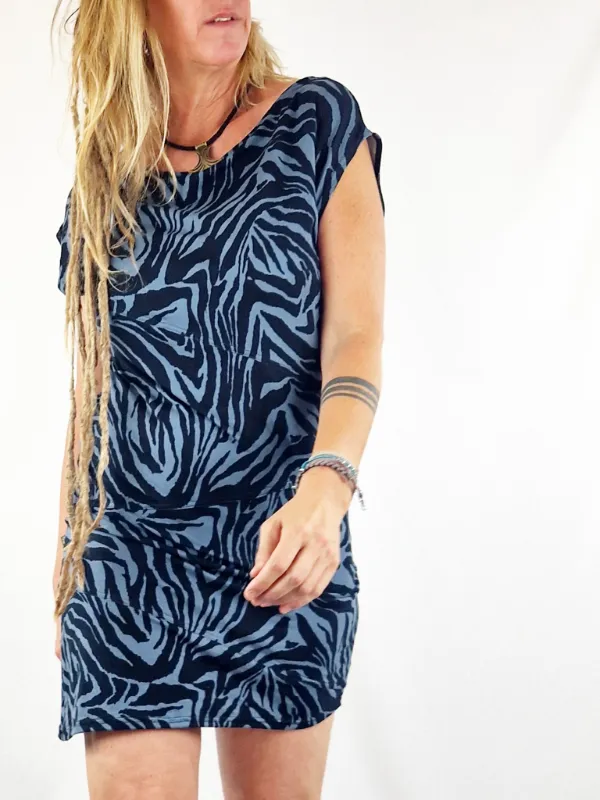 Vestido Mao Zebra Antracita de La Gata Maula, foto 2